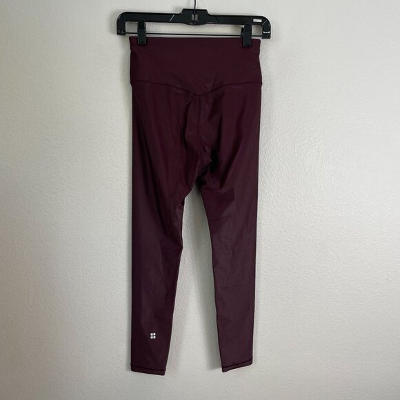 Sweaty Betty Womens XS 7/8 Length Leggings Maroon Activewear - Picture 2 of 7